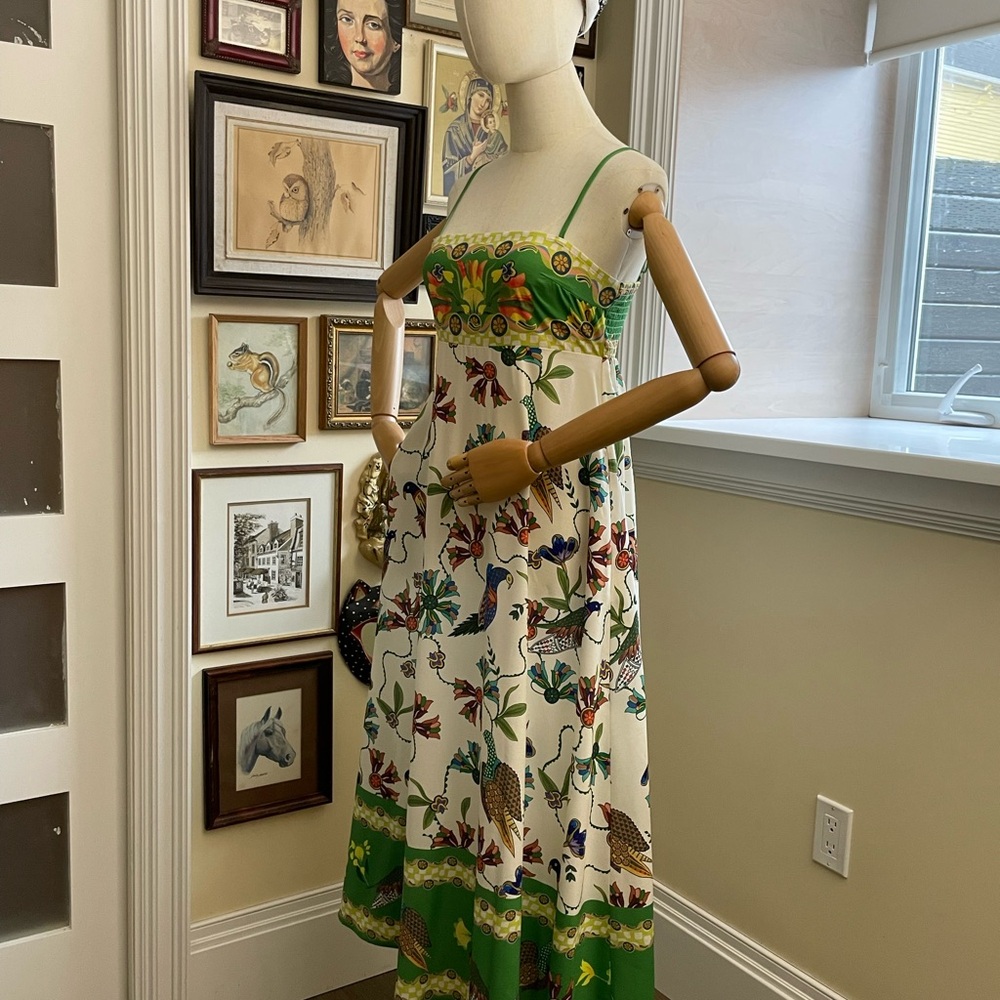 Floral Green and White Dress - Picture 5 of 6
